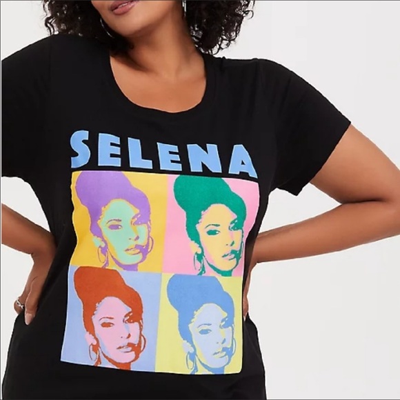 NWOT Selena Quintanilla Black Andy Warhol Style Graphic T-Shirt Medium - Picture 3 of 9